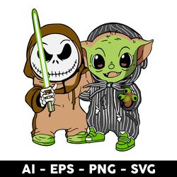 jack and baby yoda svg, jack svg, baby yoda svg, star wars svg, halloween svg - digtal file
