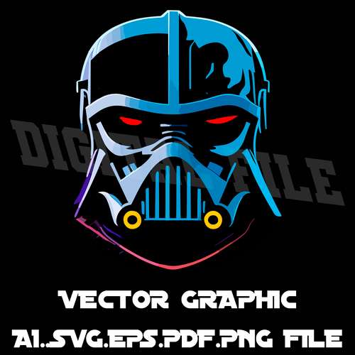 Star Wars Imperial Stormtrooper Vector Graphic SVG.AI.EPS.PDF.PNG DOWNLOAD DIGITAL