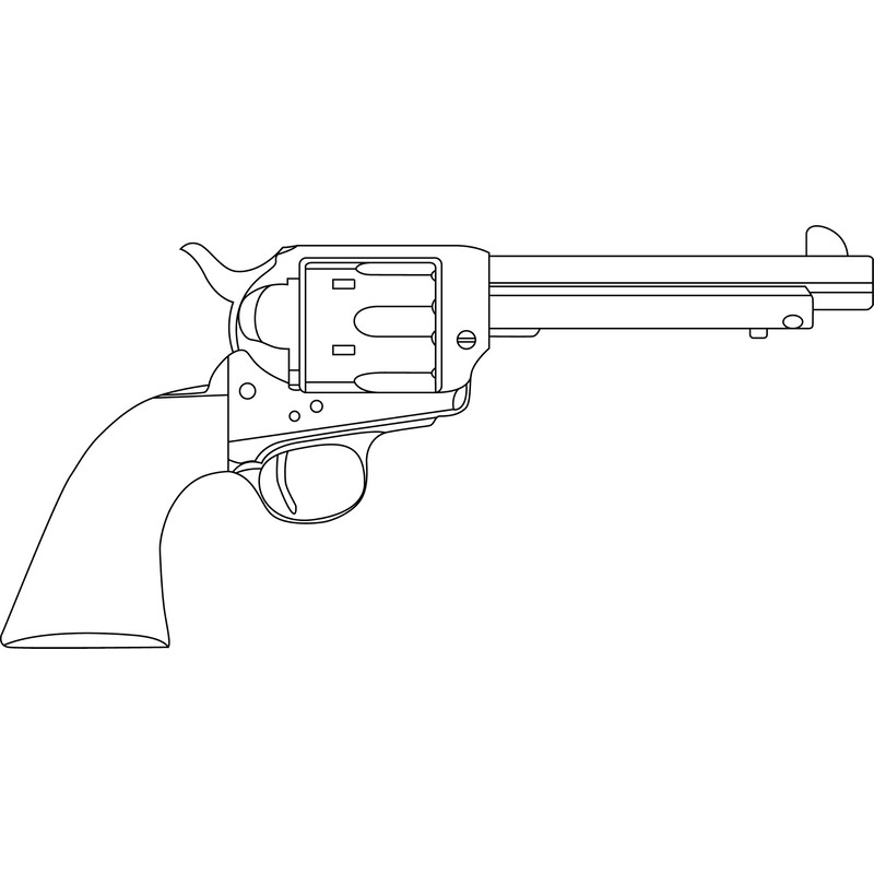 Colt .45 Revolver 1873 Hand Gun LINE ART.jpg