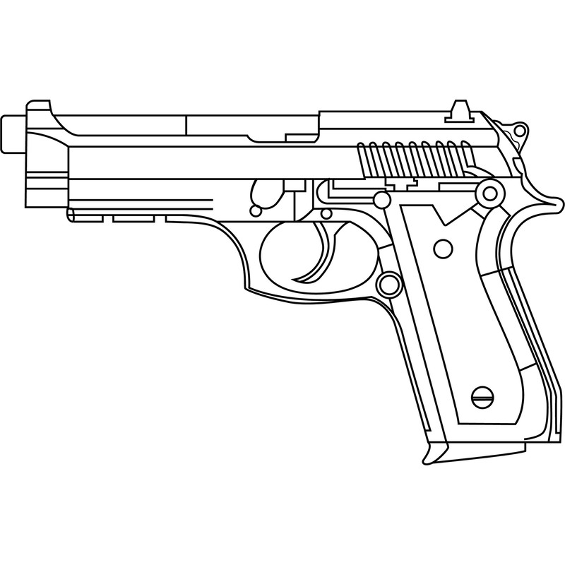 Taurus Metallic Hand Gun LINE ART.jpg