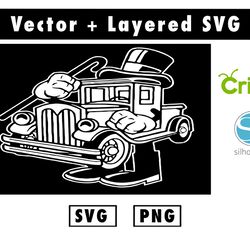 old truck svg & png files for cricut machine , anime svg , manga svg , goku svg