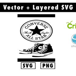 converse all star svg & png files for cricut machine , anime svg , manga svg , goku svg