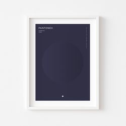 eclipse pantone color digital print, indigo color, abstract modern art print, printable wall art, wall decor