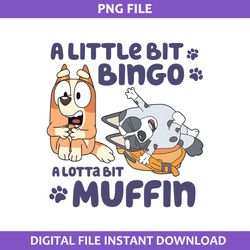 a little bit bingo alotta bit muffin png, bluey png, cartoon png digital file