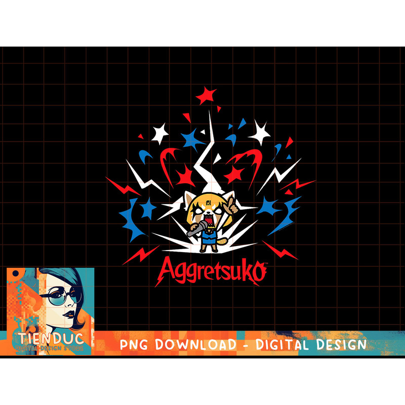 Aggretsuko Fireworks Rage Karaoke T-Shirt copy.jpg