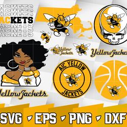 ncaa random vector aic yellow jackets bundle ncaa svg, ncaa svg ,instant downdload
