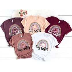 big sister rainbow shirt, big sister shirt, big sis shirt, shirt for sister, boho big sister rainbow shirt, birthday gif
