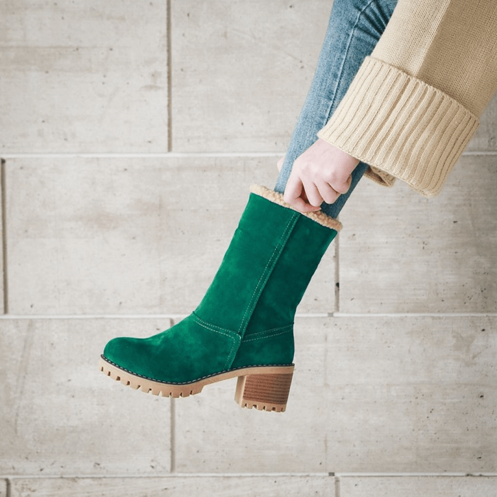 Women's Classy Block Heel Snow Boots 1