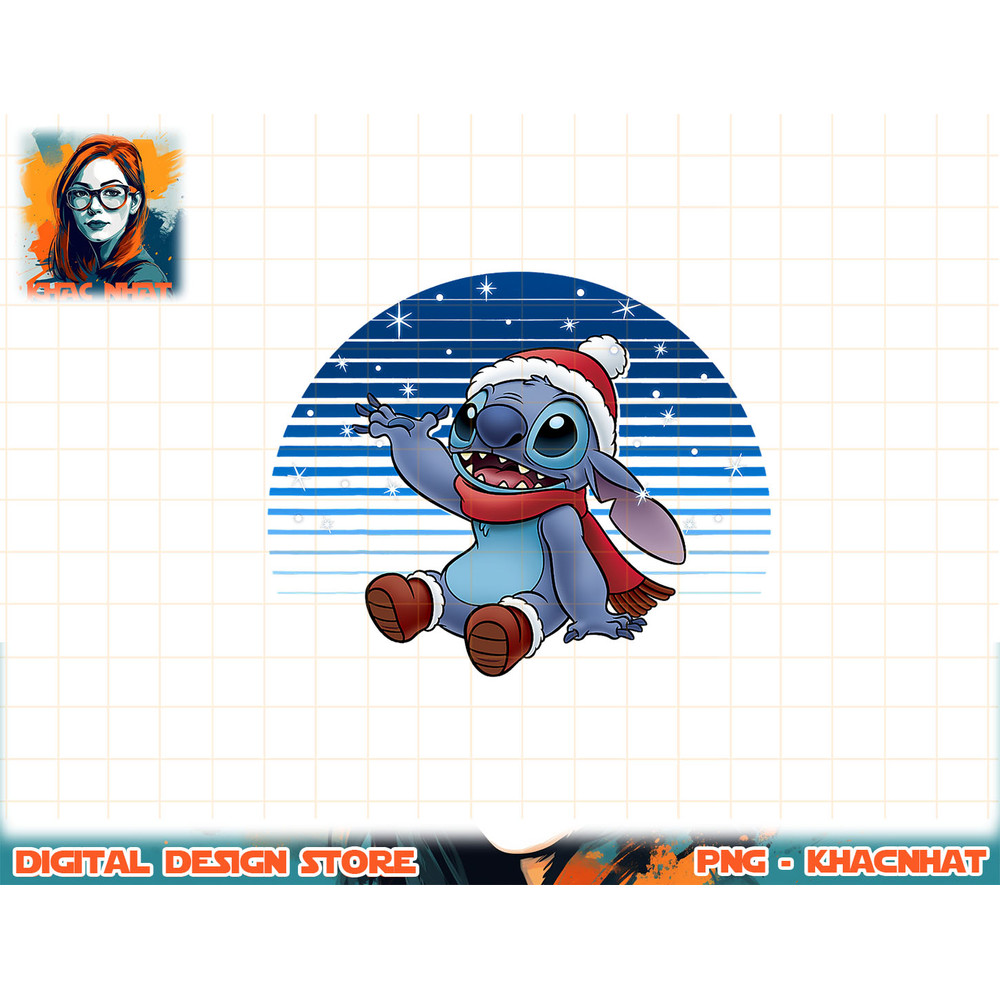 Disney Lilo & Stitch Christmas Stitch Snowfall Portrait T-Shirt copy.jpg