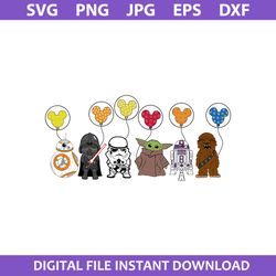 star wars disney balloon svg, disney star wars svg, png jpg dxf eps digital file