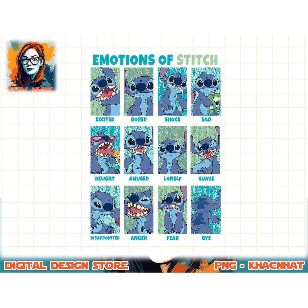 Disney Lilo & Stitch Emotions Of Stitch Panels T-Shirt copy.jpg