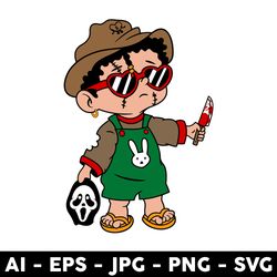 baby benito halloween svg, baby benito svg, bad bunny svg, ghost face svg, cartoon svg - digital file