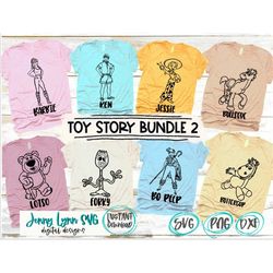 Toy Story Bundle 2 SVG Barbie Jessie Bullseye Bo Peep Toy Story svg  Download Family DisneySVG Shirts  DXF PNG sublimati