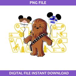 Chewbacca Balloon Mickey Png, Chewbacca Png, Disney Star Wars Png Digital File