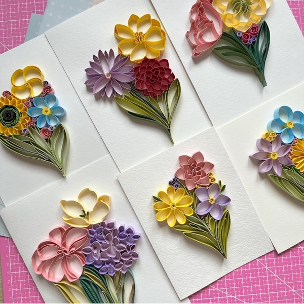 Patterns of paper bouquets - Templates for quilling - Floral - Inspire ...
