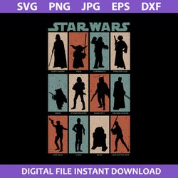Star Wars Moive Svg, Star Wars Charactera Svg, Star Wars Svg, Png Dxf Eps Digital File