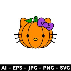 hello kitty pumpkin svg, hello kitty svg, pumpkin svg, halloween svg - digital file