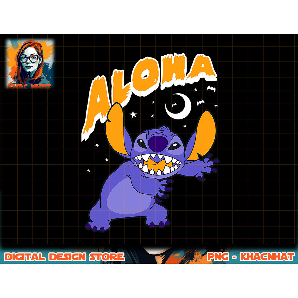 Disney Lilo & Stitch Halloween Aloha Spooky Text T-Shirt copy.jpg