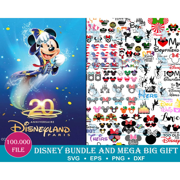 Disney Bitmap Image 100,000 files Disney Svg dxf eps png file ,mega bundle disne - Inspire ...