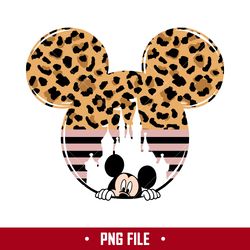 mickey ears leopard png, mickey mouse png, disney png digital file