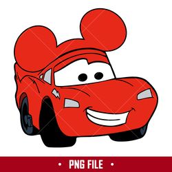 lightning mcqueen mickey ears png, cars pixar png, mickey png, disney png digital file