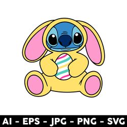 stitch easter bunny svg, stitch easter eggs svg, stitch svg, easter bunny svg, disney svg - digital file