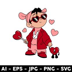 valentine baby benito svg, baby benito svg, bad bunny svg, valentine's day svg - digital file
