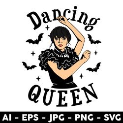 wednesday addams dancing queen svg, wednesday addams svg, wednesday svg, addams family svg - digital file