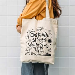 satellite tote bag, trendy canvas tote bag, harry satellite tote bag, bag for girl, saturn bag, satellite, minimalist to