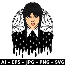 wednesday addams drip svg, wednesday addams svg, wednesday svg, addams family svg - digital file