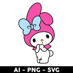 kawaii kitty my melody svg, my melody svg, hello kitty svg, cartoon svg - digital file