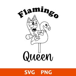 Muffin Flamingo Queen Outline Svg, Bluey Muffin Svg, Bluey Svg, Cartoon Svg, Png Digital File
