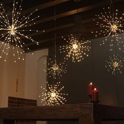 8 Modes Dimmable String Lights | Firework Copper Wire Lights | Hanging Starburst Lights for Parties, Home & Outdoor