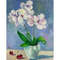 white orchid painting