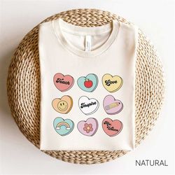 custom teacher teach love inspire valentine shirts, valentine day shirts for teacher, personalized teacher conversation