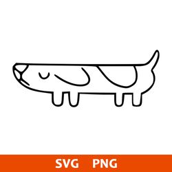 Long Dog Outline Svg, Bluey Svg, Cartoon Svg, Png Digital File