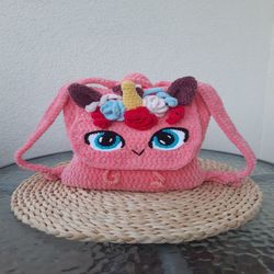 unicorn backpack crochet pattern amigurumi, crochet unicorn bag pattern, backpack amigurumi pattern, gift for girls