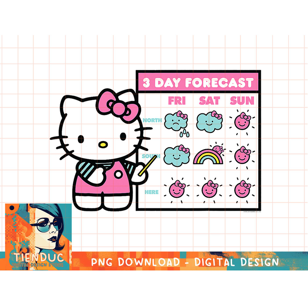 Hello Kitty Cute Weather Forecast Sunny Rainbows Clouds T-Shirt copy.jpg