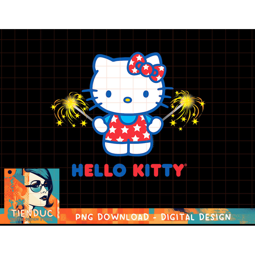 Hello Kitty Fireworks Sparklers USA Americana Patriotic Star T-Shirt copy.jpg