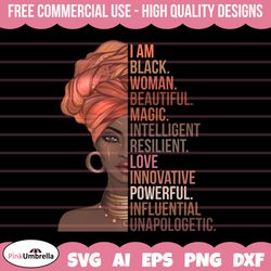 I am Black Svg, Black History Svg, African American Svg, Black History Month, Melanin Svg, Black History Png,