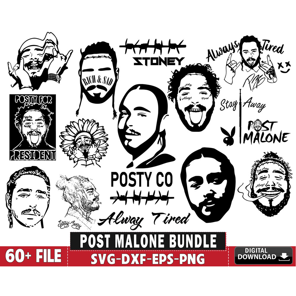 60+ file Post Malone svg bundle.jpg