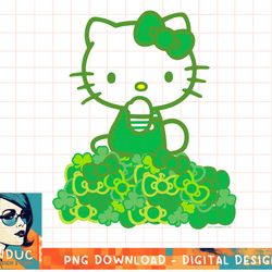 hello kitty green bows and clovers tee shirt copy png