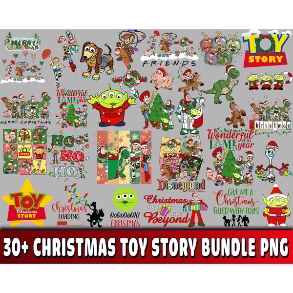 30+ Christmas Toy Story bundle png .jpg