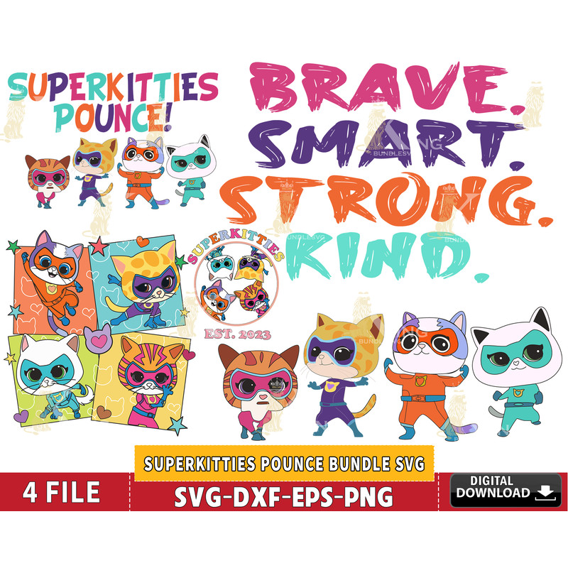 Superkitties Pounce Bundle svg, Superkitties svg.jpg