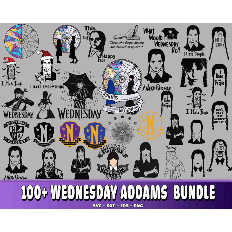 100+ Wednesday Addams bundle SVG 2.jpg