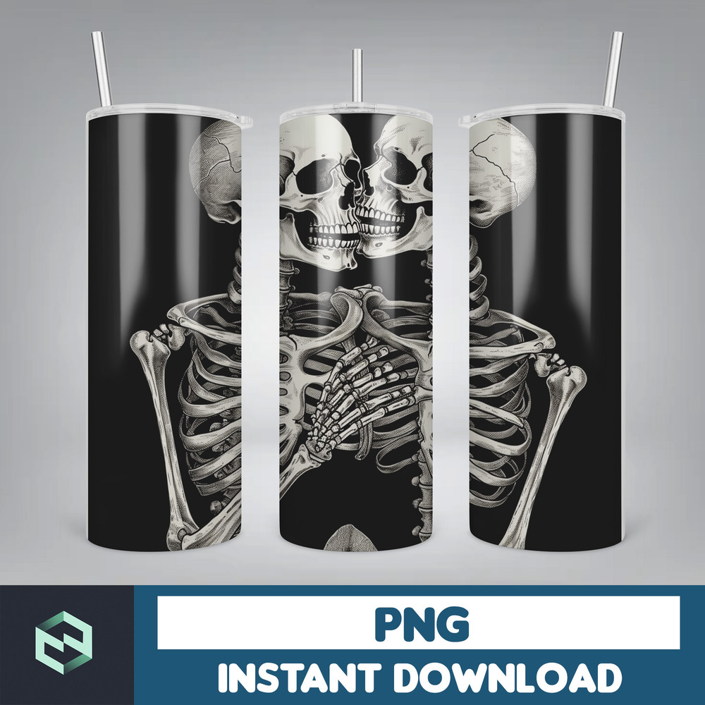 Skull 20 oz Skinny Tumbler Sublimation Design, Mystical Watercolor Skulls, Straight & Tapered Tumbler Wrap PNG, Digital Download (78).jpg