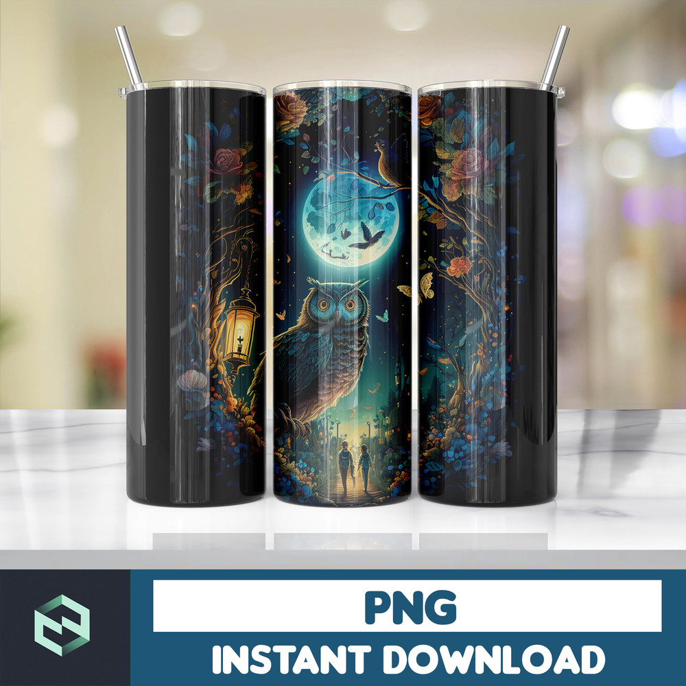 Owl Tumbler, 20 oz Skinny Tumbler Sublimation Design, Bright Neon, Digital Download, Straight & Tapered Instant Download (17).jpg