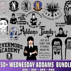 50 file wednesday addams bundle svg , wednesday addams svg, digital download