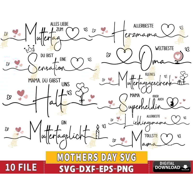 Mothers Day SVG, Mothers Day Lettering, German Lettering.jpg
