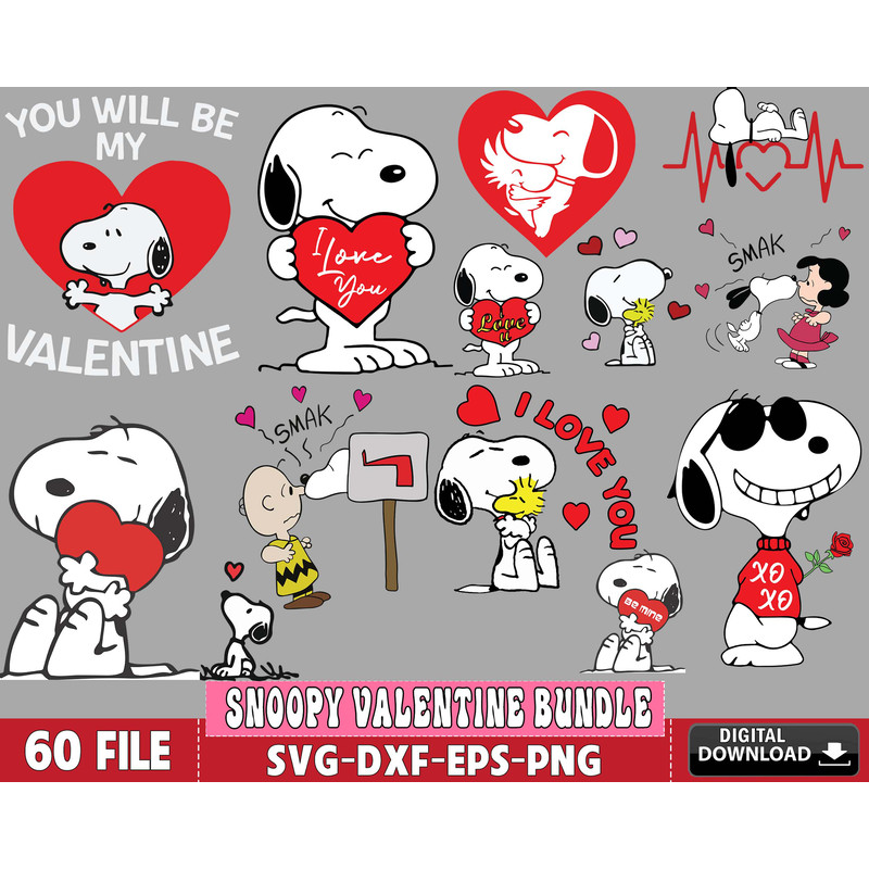 60+ file SNOOPY valentines bundle svg kingbundlesvg.jpg